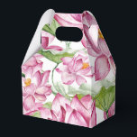 Caixinha De Lembrancinhas Flor de Lotus Indiano de Cores Aquáticas<br><div class="desc">Trendy indian aquarela favorece caixas com flores de lótus cor-de-rosa silvestre.</div>