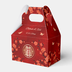 Caixinha De Lembrancinhas Flor de Oriente Vermelho   Casamento Chinês