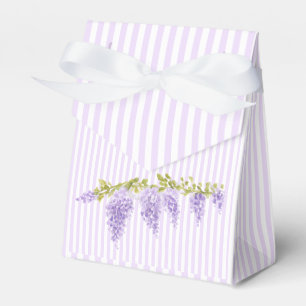Caixinha De Lembrancinhas Flor de Wisteria Roxa Listra Roxa Préppy