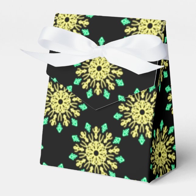 Caixinha De Lembrancinhas Flor néon amarela e verde (Frente)
