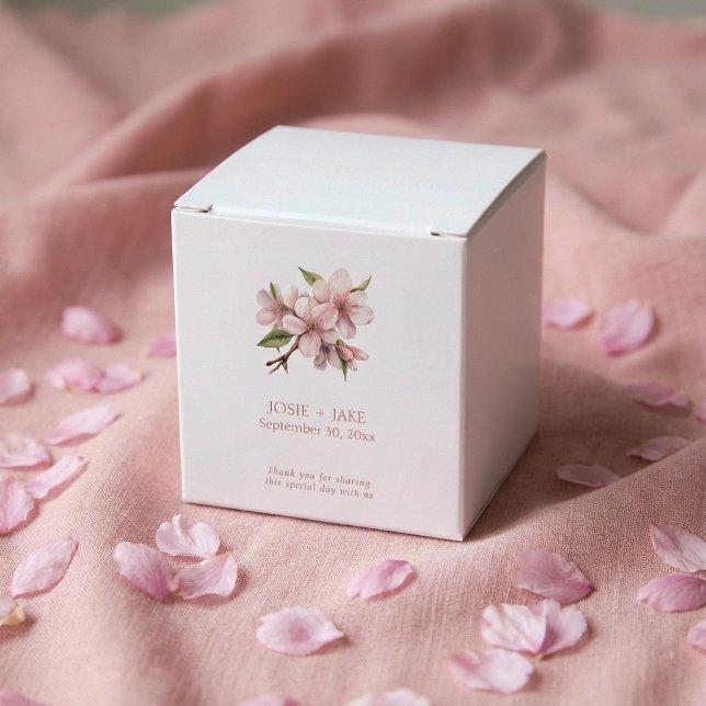 Caixinha De Lembrancinhas Flor rosa bonito de cereja (Pink pretty cherry blossom flower favor boxes.)