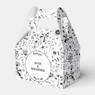 Caixinha De Lembrancinhas Flor Selvagem Monocromática Moderna