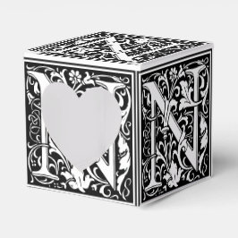 Caixinha De Lembrancinhas Floral alfabeta Monograma - Letra N Azulejo Morris