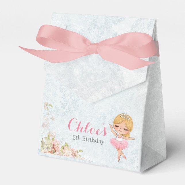 Caixinha De Lembrancinhas Floral Ballerina Birthday Favor Box (Frente)