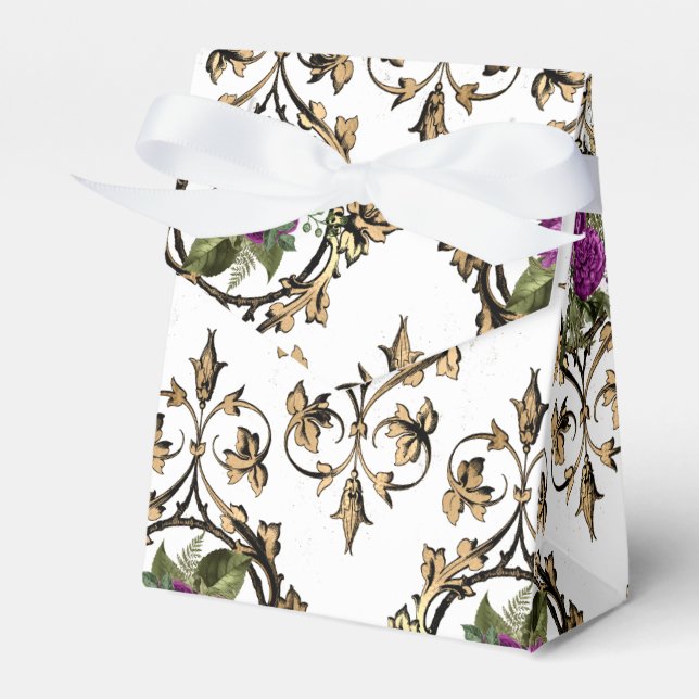 Caixinha De Lembrancinhas Floral Barroco Antigo Ornamentado (Frente)