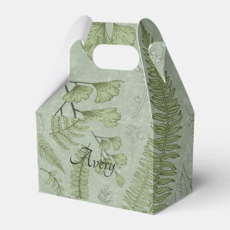 Caixinha De Lembrancinhas Floral de Aquarela Verde Elegante