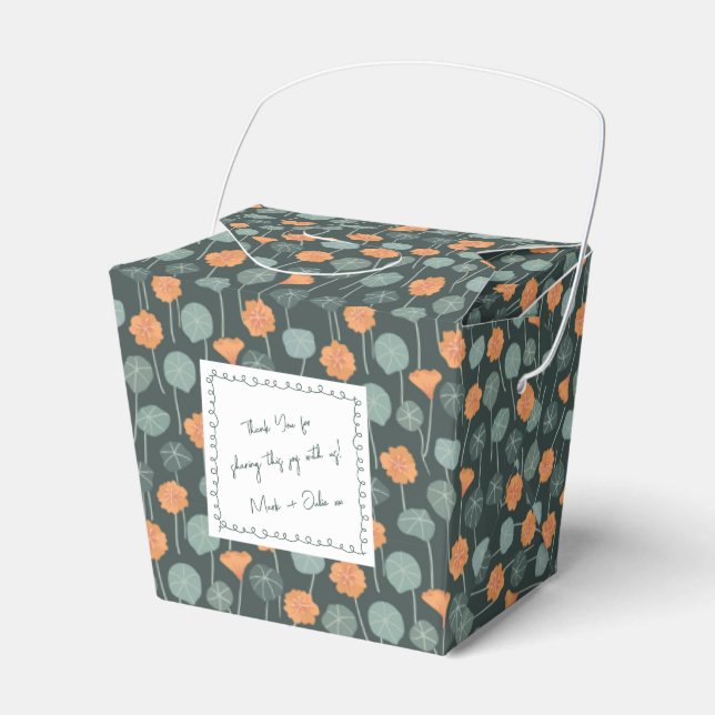 Caixinha De Lembrancinhas Floral Favor Box with Custom Hand-Drawn Note (Frente)