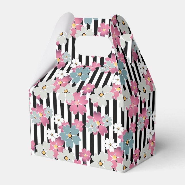 Caixinha De Lembrancinhas Floral, listrado (Frente)