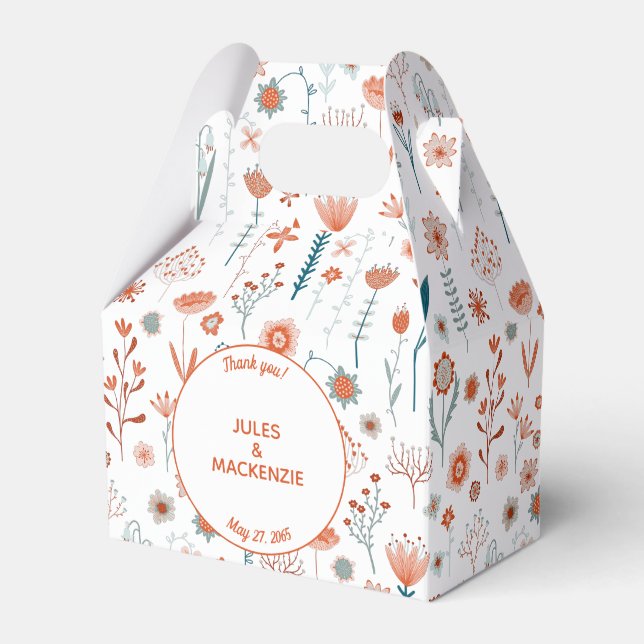 Caixinha De Lembrancinhas Floral Moderno Simples (Frente)