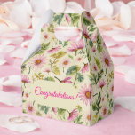 Caixinha De Lembrancinhas Floral Pastel<br><div class="desc">Esta caixa de favor de impressão floral de primavera é ótima para aniversários, formaturas, casamentos e ocasiões especiais. Altere facilmente a mensagem na seção personalizada.</div>