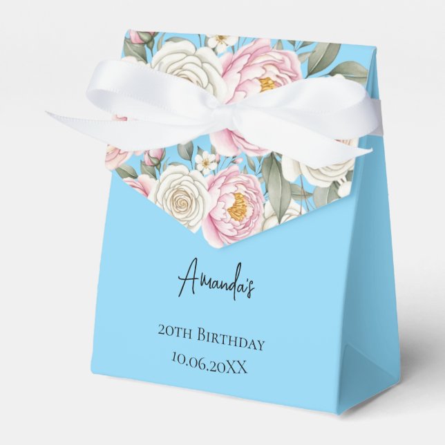 Caixinha De Lembrancinhas Floral Personalized Birthday Favor Box (Frente)