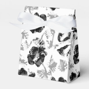 Caixinha De Lembrancinhas Floral, preto e branco