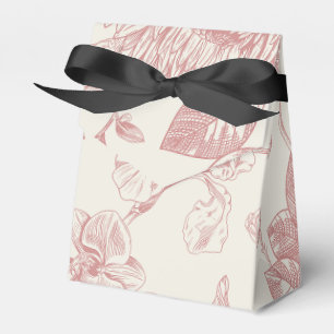Caixinha De Lembrancinhas Floral Toile Floral Vermelho Francês