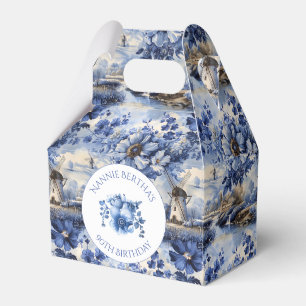 Caixinha De Lembrancinhas Floral Vintage Azul Moinho de Vento Chinoiserie Ho