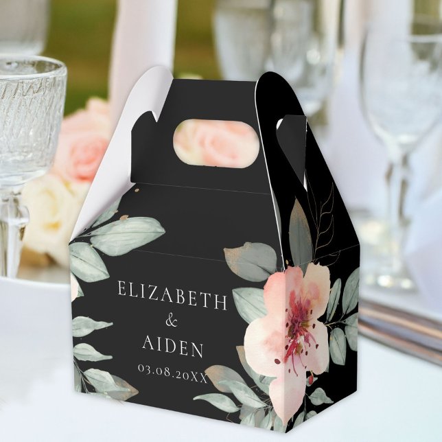 Caixinha De Lembrancinhas  Floral Wedding Collection   Geschenkschachtel (Personalized Floral Wedding Collection gift box with your name and date)