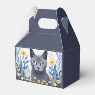 Caixinha De Lembrancinhas Flores Amarelas do Gato Azul Russo
