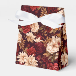 Caixinha De Lembrancinhas Flores beges burgundy boêmicas