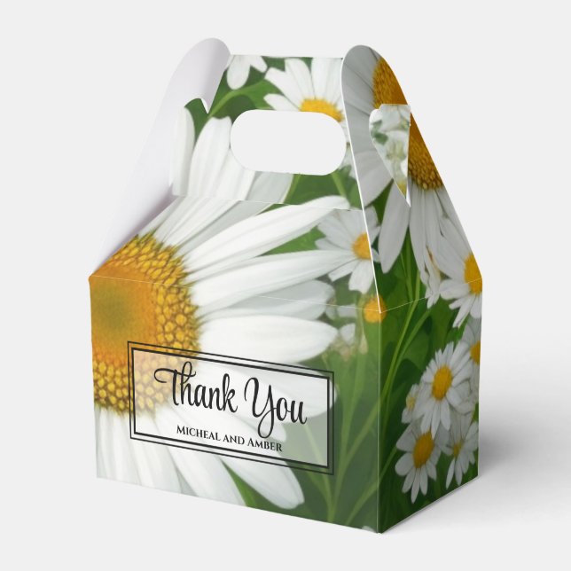 Caixinha De Lembrancinhas Flores brancas de primavera margaridas brancas ver (Frente)