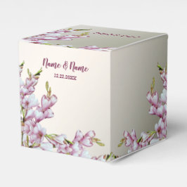 Caixinha De Lembrancinhas Flores Brancas Rosa-Presente-festa de casamento El