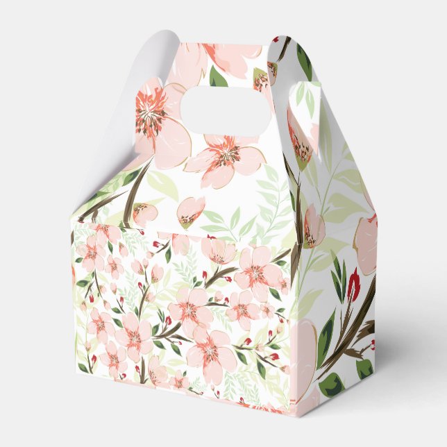 Caixinha De Lembrancinhas Flores cor-de-rosa (Verso)