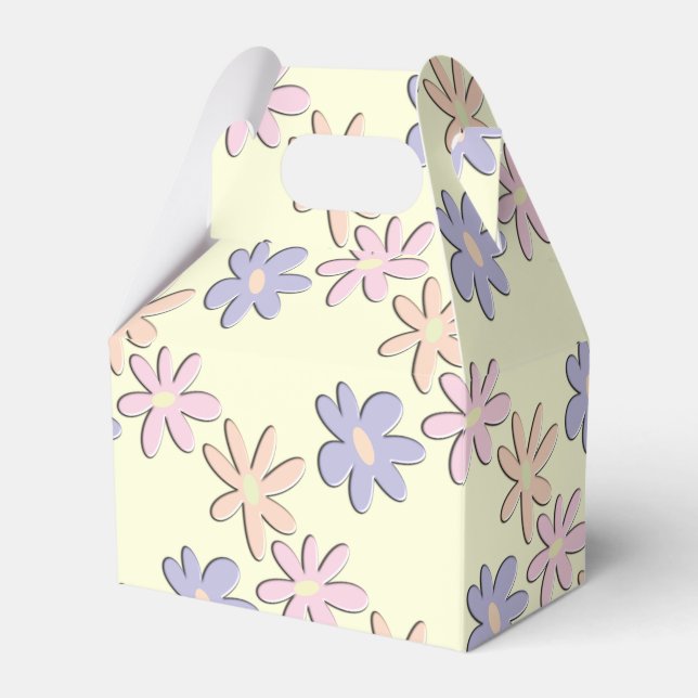 Caixinha De Lembrancinhas Flores Creme Pastel (Frente)