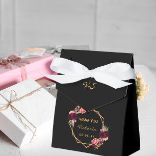 Caixinha De Lembrancinhas Flores de burlões geométricas de ouro negro de a