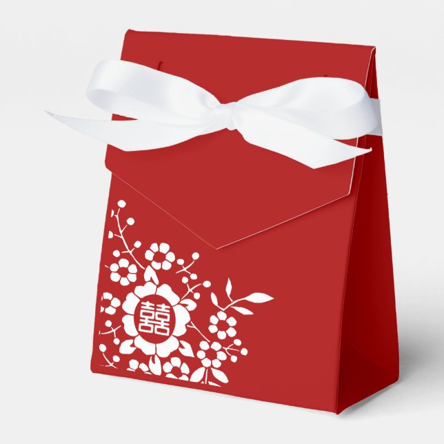 Caixinha De Lembrancinhas Flores de Corta de Papel ・ Felicidade Dupla (Frente)