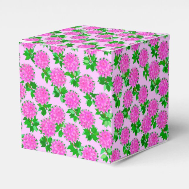 Caixinha De Lembrancinhas Flores de dália em rosa profundo (Frente)