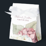 Caixinha De Lembrancinhas Flores de Hydrangea, Cor-de-Água Rosa e Branca<br><div class="desc">Esta caixa de presentes romântica apresenta um design floral de aquarela com hipnanias rosa e brancas. Buquês deliciosos de flores de hydrangea são ilustrados em torno da parte inferior.</div>