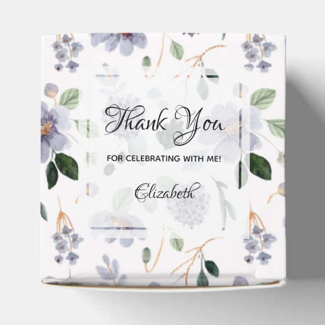 Caixinha De Lembrancinhas Flores de Lavanda Roxo em Aquarela (Topo)