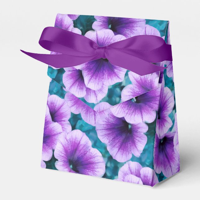 Caixinha De Lembrancinhas Flores de Petunia lavanda (Frente)