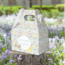 Caixinha De Lembrancinhas Flores de Primavera de coelhos de Páscoa