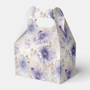 Caixinha De Lembrancinhas Flores Douradas brancas roxas