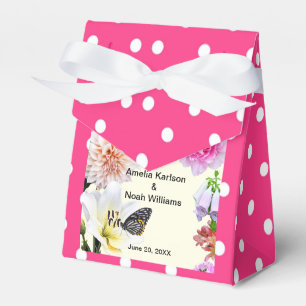 Caixinha De Lembrancinhas Flores e Borboletas Adicionar Bolinhas de Imagem