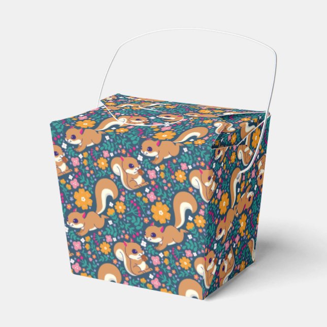 Caixinha De Lembrancinhas Flores e esquilos de primavera (Frente)