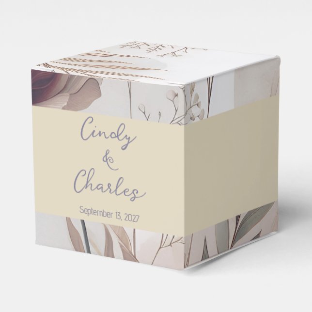 Caixinha De Lembrancinhas Flores Elegantes (Frente)