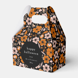 Caixinha De Lembrancinhas Flores Laranja Negra Cogumelos Halloween Personali