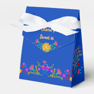 Caixinha De Lembrancinhas Flores Real Azul Personalizadas do México Fiesta