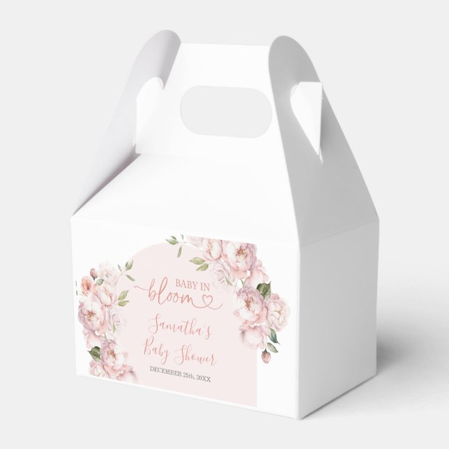 Caixinha De Lembrancinhas Flores Rosa Bebê em Bloom Favor Box (Frente)
