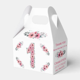 Caixinha De Lembrancinhas Flores Rosa Rosa, primeiro aniversario FBig