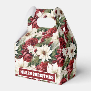 Caixinha De Lembrancinhas Flores Russas de Natal Vintage deixam padrão