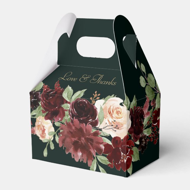 Caixinha De Lembrancinhas Flores Rusticas | Amor e Agradecimento Terracota M (Frente)