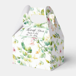 Caixinha De Lembrancinhas Flores silvestres de cor aquosa verde-elegante