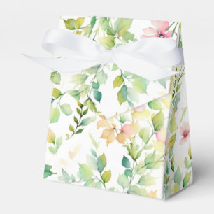 Caixinha De Lembrancinhas Flores silvestres de cor aquosa verde-elegante