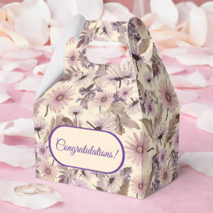 Caixinha De Lembrancinhas Flores Silvestres Rosa e Pêssego Vintage