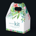 Caixinha De Lembrancinhas Flores tropicais coloridas aquarelas<br><div class="desc">Este boneco de casamento design exude uma vibração tropical com flores tropicais pintadas à mão e deixa a borda colocada sobre um fundo branco. A sensação acolhedora desta design faz dela a adição perfeita a qualquer casamento.</div>