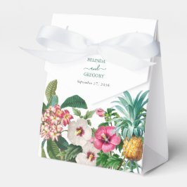 Caixinha De Lembrancinhas Flores Tropicais De Cores Aquáticas E Casamento Ve