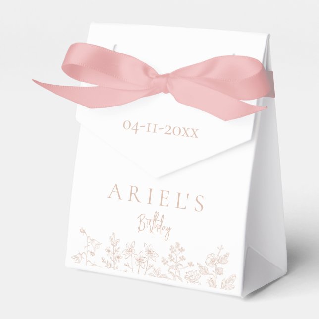 Caixinha De Lembrancinhas Flórida de aniversário das raparigas modernas eleg (Frente)