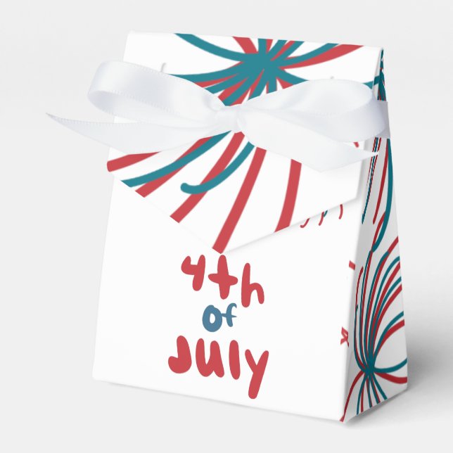Caixinha De Lembrancinhas Fogos de artifício dia 4 de julho Estrelas CHURRAS (Frente)
