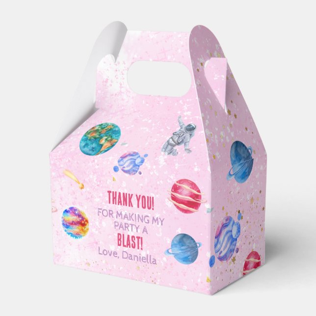Caixinha De Lembrancinhas Foguete do Espaço Exterior Planetas Blue Boy Birth (Frente)